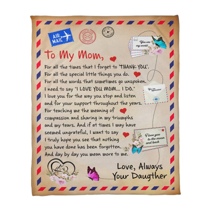 To My Mom Thank You – Coral Fleece Blanket