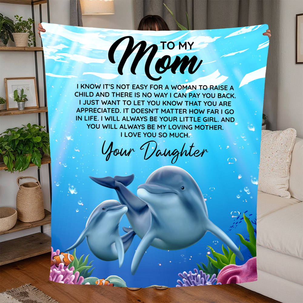 To Mom I Know It's Not Easy – Jersey Fleece Blanket
